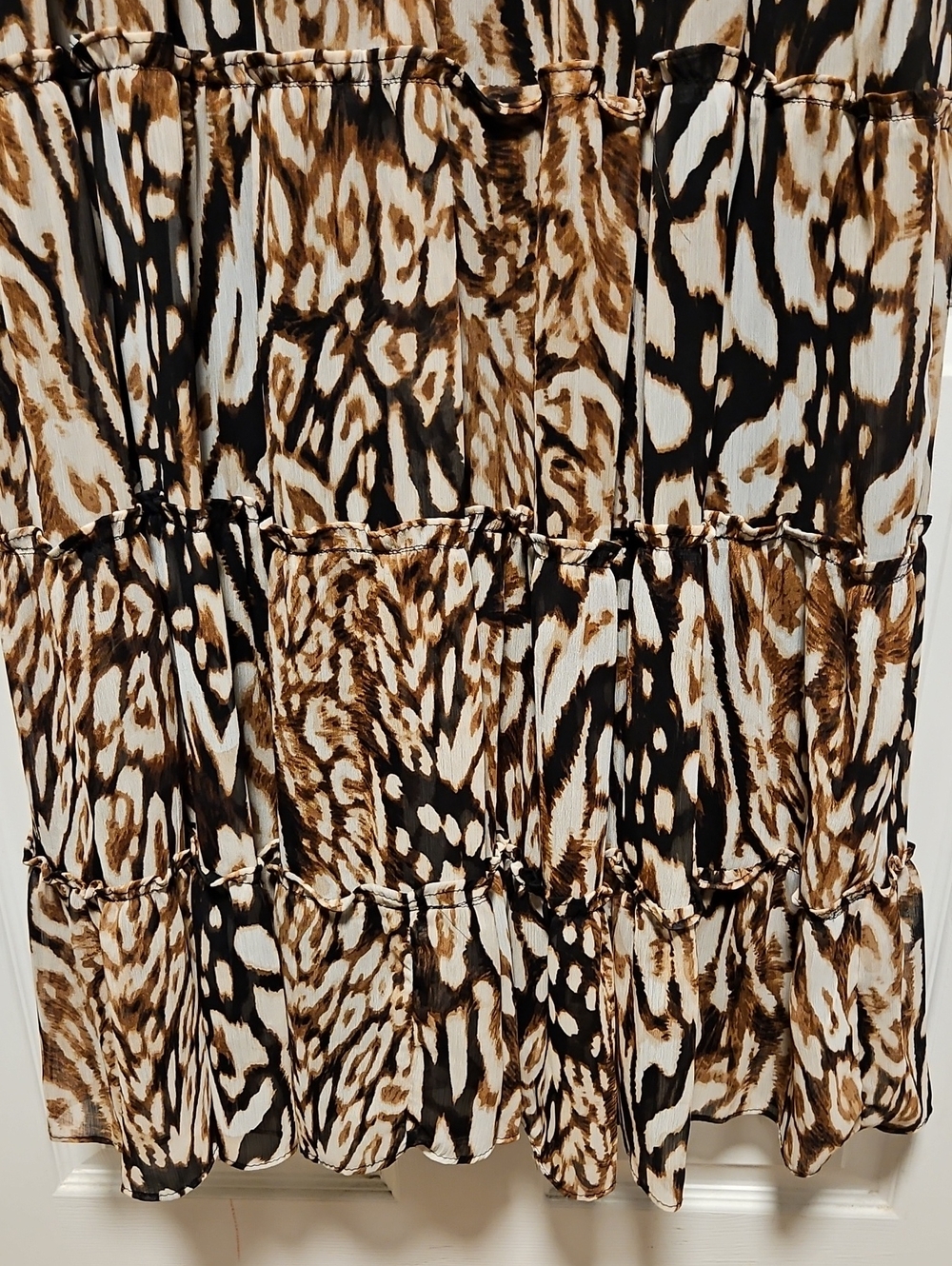 MSK Tiered Long Sleeve Animal Print Maxi Dress - Picture 7 of 10
